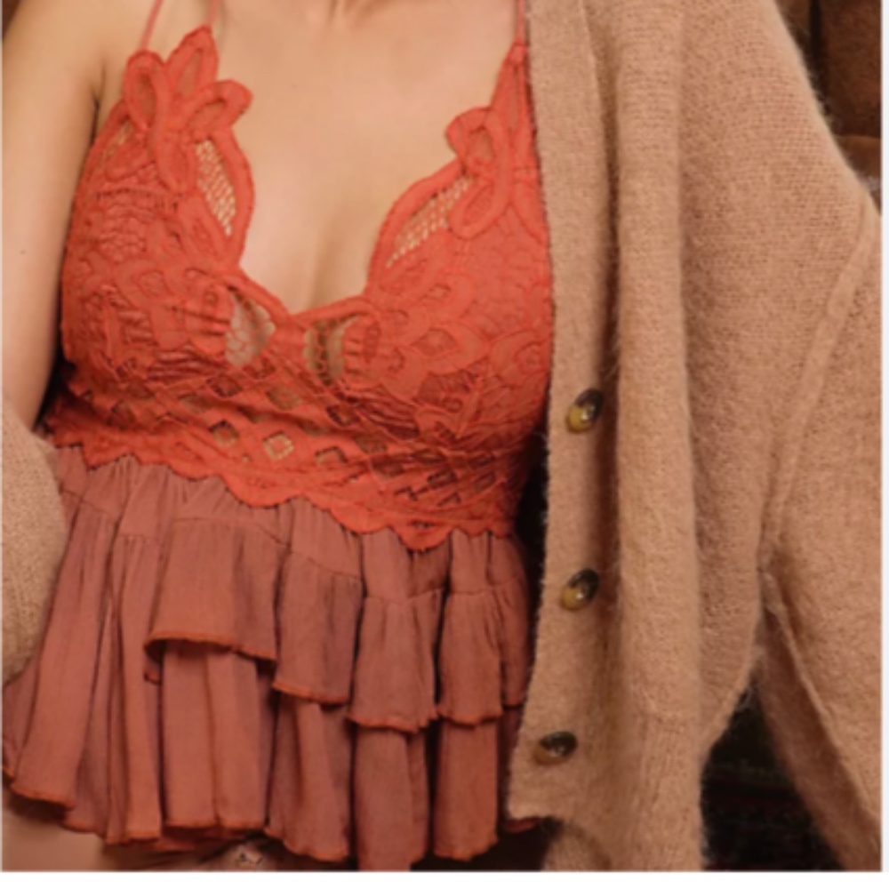 Free People Adella Camisole in burnt orange size sm NWT - Picture 5 of 7